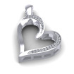 0.10CT Round Cut Sterling Silver Diamond Heart Pendant , picture number 1