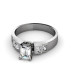 1.15CT Emerald and Princess Cut Diamonds Engagement Ring