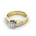 1.35CT Round and Princess Cut Diamonds Engagement Ring