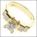 1.25CT Princess Cut Diamonds Engagement Ring