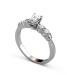 0.90CT Emerald and Round Cut Diamonds Engagement Ring