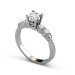 0.90CT Princess and Round Cut Diamonds Engagement Ring