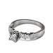 1.05CT Princess and Round Cut Diamonds Engagement Ring