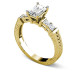0.95CT Emerald and Princess Cut Diamonds Engagement Ring