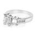 1.65CT Emerald and Princess Cut Diamonds Engagement Ring