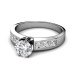 1.35CT Round and Princess Cut Diamonds Engagement Ring