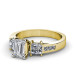 1.20CT Emerald and Princess Cut Diamonds Engagement Ring