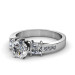 1.40CT Round and Princess Cut Diamonds Engagement Ring