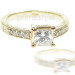 1.10CT Princess and Round Cut Diamonds Engagement Ring