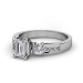 1.15CT Emerald and Round Cut Diamonds Engagement Ring