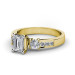 1.15CT Emerald and Round Cut Diamonds Engagement Ring