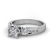 1.15CT Princess and Round Cut Diamonds Engagement Ring
