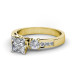 1.15CT Princess and Round Cut Diamonds Engagement Ring