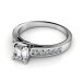 1.65CT Emerald and Round Cut Diamonds Engagement Ring