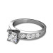 1.15CT Princess and Round Cut Diamonds Engagement Ring