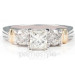 0.85CT Princess and Round Cut Diamonds Engagement Ring