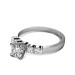 0.95CT Princess and Round Cut Diamonds Engagement Ring