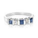 1.00CT Princess Cut Diamonds and Sapphires Wedding Band