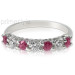 1.40CT Round Cut Diamonds and Rubies Wedding Band