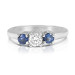 0.90CT Round Cut Diamond and Sapphires Three Stone Ring