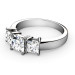 0.90CT Princess Cut Diamonds Three Stone Ring