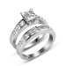 1.60CT Bridal Set with Princess and Round Cut Diamonds 