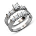 1.90CT Princess and Round Cut Diamond Bridal Set 