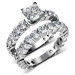 5.30CT princess and round Cut Diamonds Bridal Set