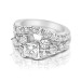Bridal Set - 2.55CT Princess and Round Cut Diamonds 
