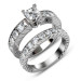 princess and round Cut Diamonds - 1.80CT Total Weight Bridal Set