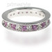 1.50CT Round Cut Diamonds and Pink Sapphires Eternity Band
