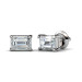 Emerald Cut Stud Earrings 0.25CT Total Weight with Platinum Setting