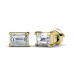 Emerald Cut Stud Earrings 2.00CT Total Weight with 14KT Yellow Gold Setting