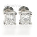 Radiant Cut 0.50CT Diamond Stud Earrings Set In 18KT White Gold