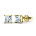 Princess Cut Diamond Stud Earrings In 14KT Yellow Gold Setting -- 0.25CT