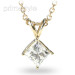 0.45CT Princess Cut Diamond Solitaire Pendant