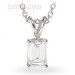 0.35CT Emerald Cut Diamond Solitaire Pendant