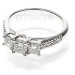1.10CT Princess and Round Cut Diamonds Three Stone Ring