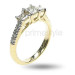 1.10CT Princess and Round Cut Diamonds Three Stone Ring