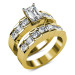 2.65CT Bridal Set with Emerald and Round Cut Diamonds 