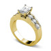 1.40CT Emerald and Round Cut Diamonds Engagement Ring