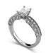 1.15CT Emerald and Round Cut Diamonds Engagement Ring