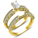 1.65CT Emerald and Round Cut Diamond Bridal Set 