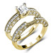 2.10CT Princess and Round Cut Diamond Bridal Set 