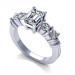 1.40CT Emerald and Round Cut Diamonds Engagement Ring