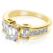 1.30CT Emerald and Princess Cut Diamonds Engagement Ring