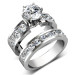 Bridal Set - 3.20CT round Cut Engagement Ring and Wedding Band
