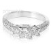 1.85CT Princess and Round Cut Diamonds Three Stone Ring