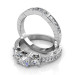 Princess and Round Cut Diamond Bridal Set with 1.50CT Total Weight 