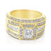 3.35CT Princess and Round Cut Diamonds Engagement Ring